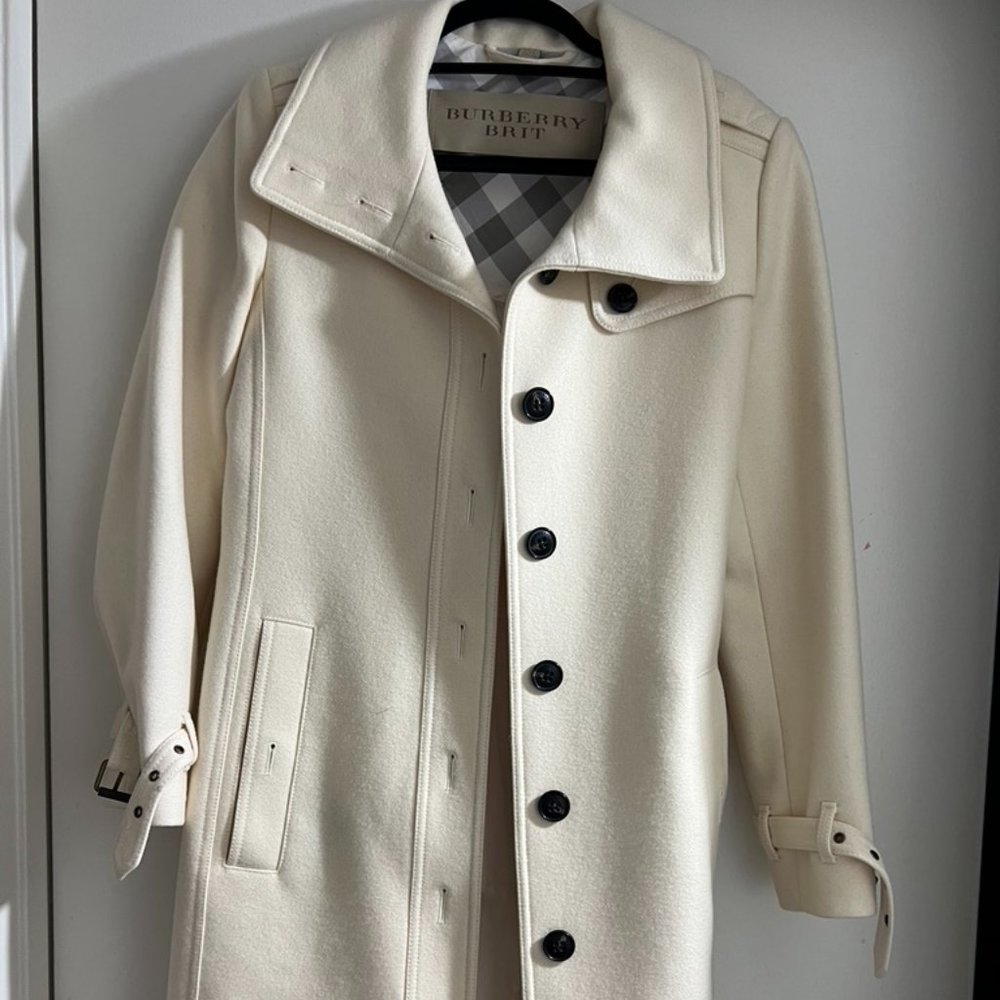 Burberry Cream Coat size 6